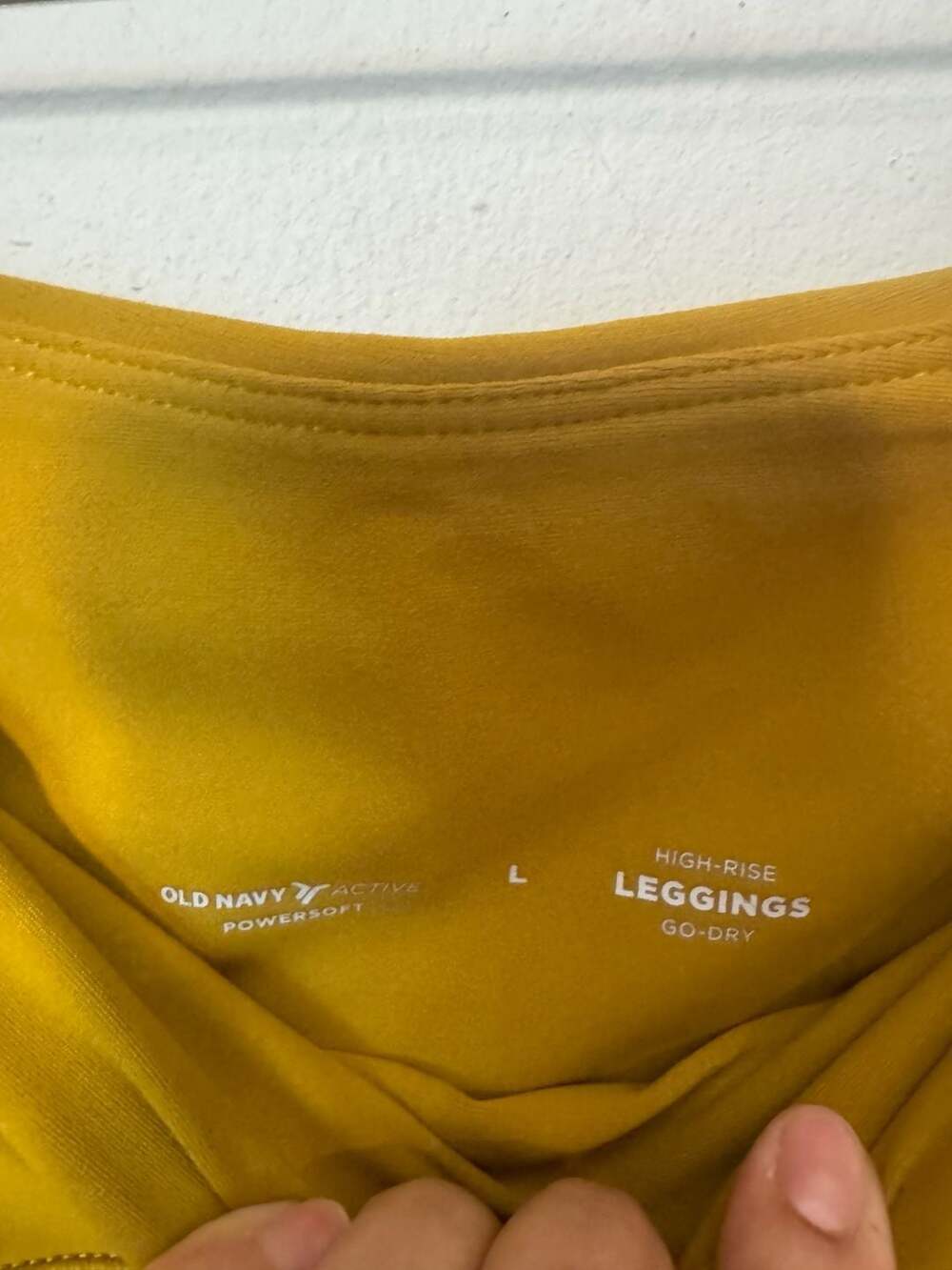 Old Navy Active High-Rise PowerSoft Go-Dry Cargo Leggings in Mustard Yellow - Picture 3 of 4